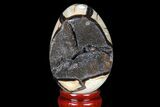 Septarian Dragon Egg Geode - Black Crystals #83185-1